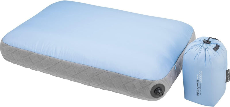 Cocoon Kopfkissen/Reisekissen Air Core Pillow Ultralight - 40x55cm Light Blue/Grey 1 Stück (1er Pack