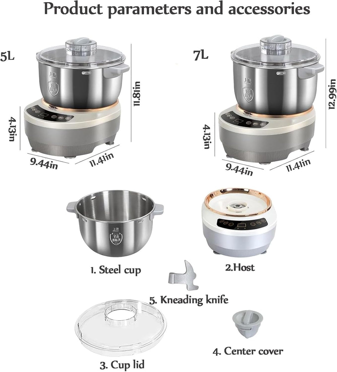 Teigmaschine mit Fermentfunktion, professioneller Edelstahl-Maker mit Timing, geteiltes Design, Teig