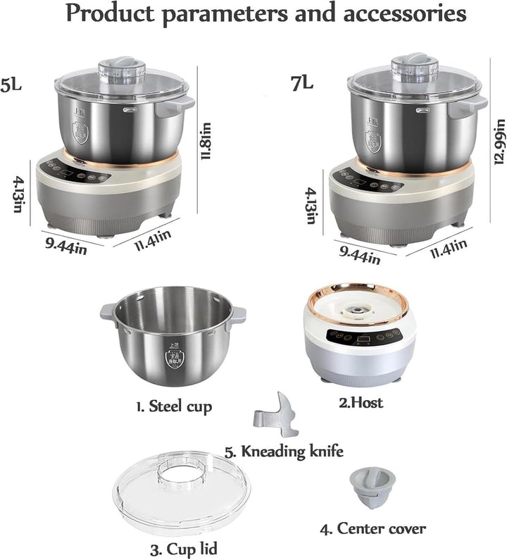 Teigmaschine mit Fermentfunktion, professioneller Edelstahl-Maker mit Timing, geteiltes Design, Teig