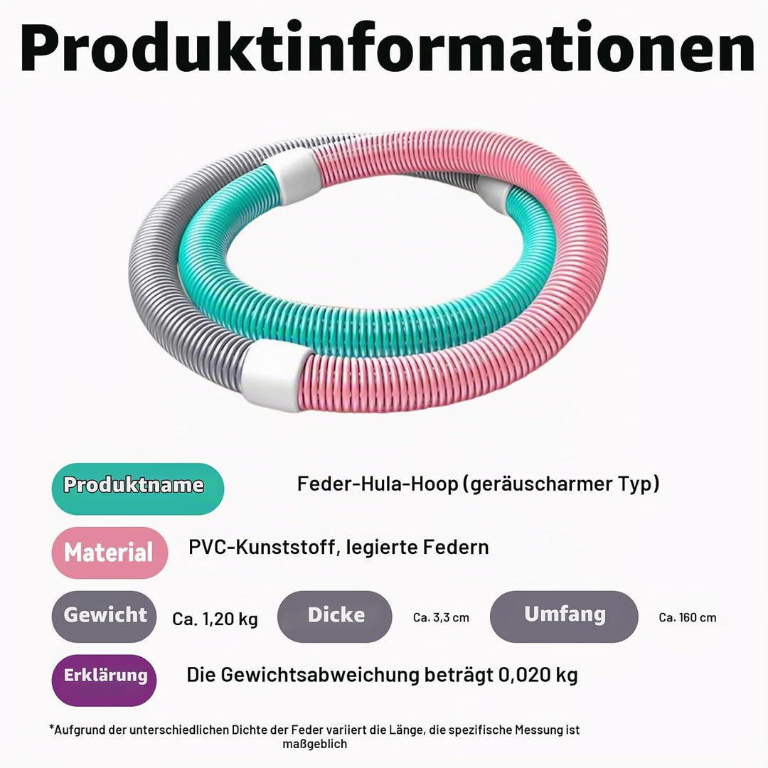 Hula Hoop Reifen Erwachsene,1,2 kg Fitness-Hula-Hoop-Reifen mit Gewicht,Klappbare Aufbewahrung, Weic