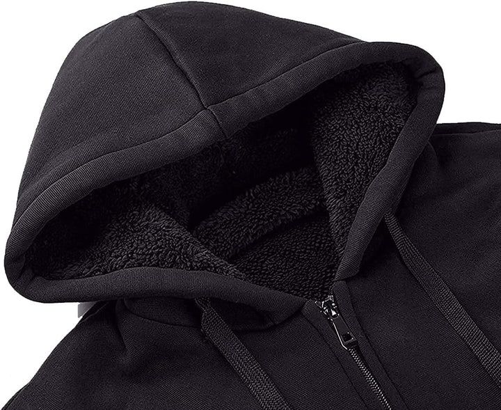 SwissWell Herren Fleecejacke Full Zip Kapuzenjacke Winter Sweatjacke mit Kapuze Gefütterte Hoodie Mä