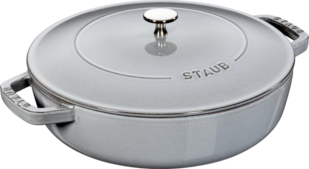 STAUB Gusseisen Bräter, Chistera Tropfenstruktur im Deckel, Rund 28 cm, 3,7 L, Für alle Herdarten ge