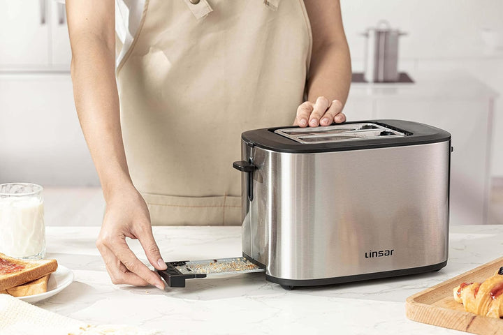 Toaster - Zwei-Scheiben-Toaster - Mit Touchdisplay, 6 Bräunungsstufen, Herausnehmbarer Krümelschubla