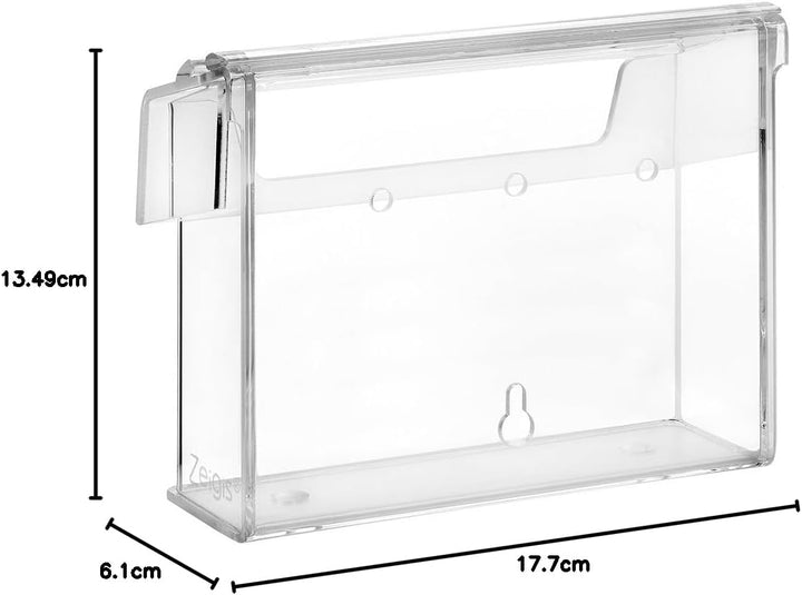 DIN A6 Prospektbox/Prospekthalter/Flyerhalter im Querformat, wetterfest, für Aussen, mit Deckel, aus