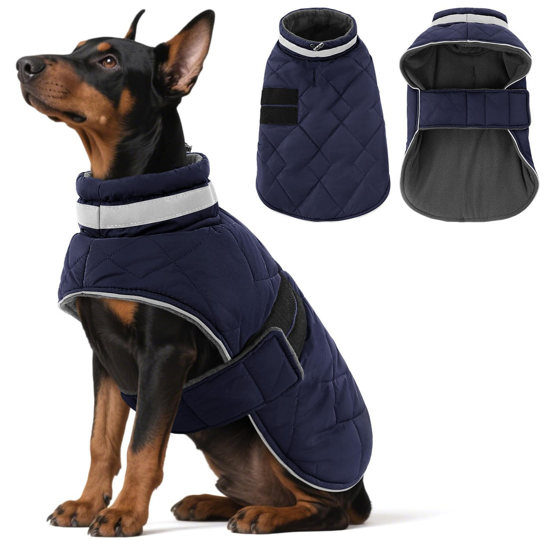 ASENKU Hundemantel Winter XL – Wasserdicht &amp; Winddicht für Grosse Hunde | Fleecegefüttert, Reflektor