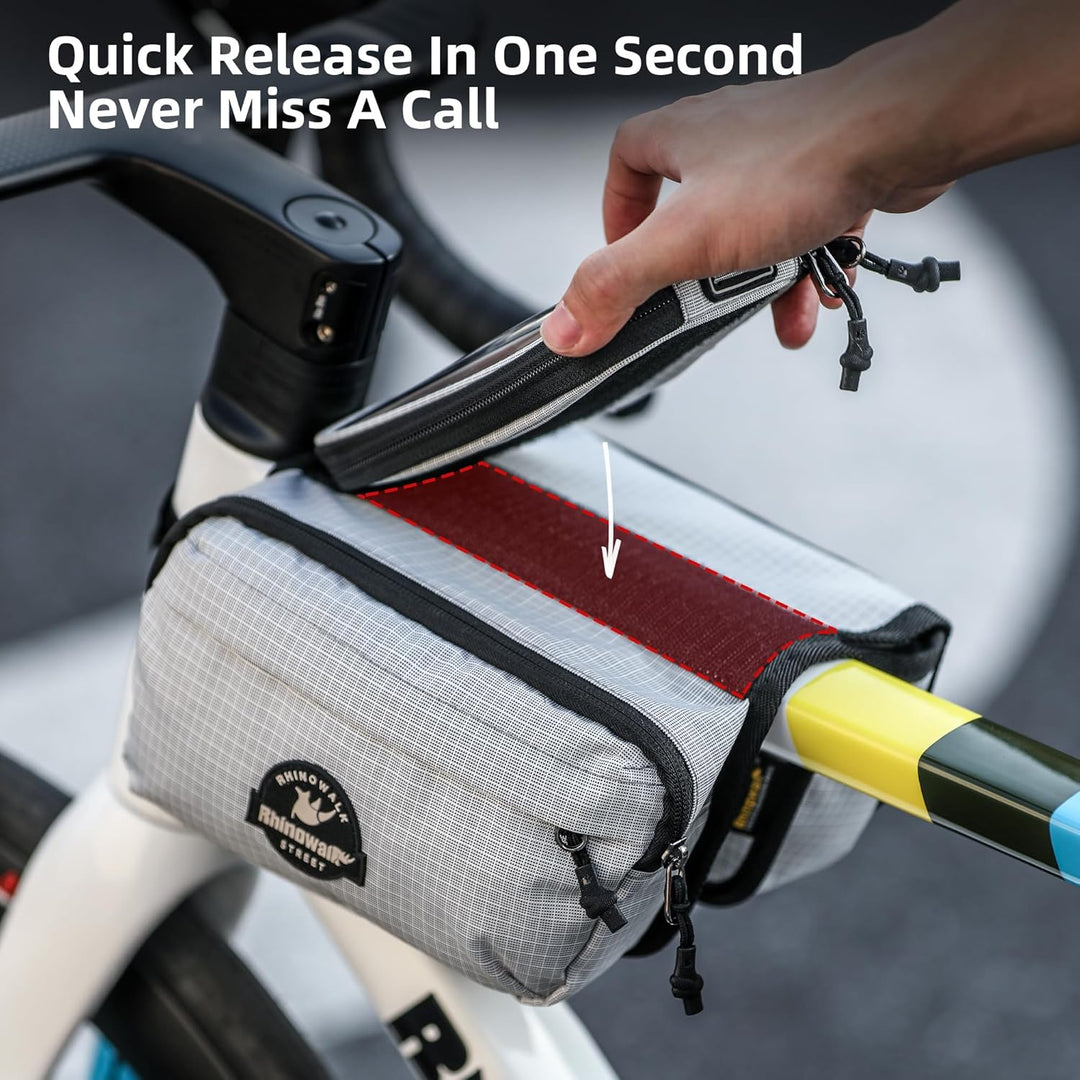Fahrrad Rahmentasche Wasserdicht Oberrohrtasche mit Handyhalter Magnetverschluss Reissverschluss Tou