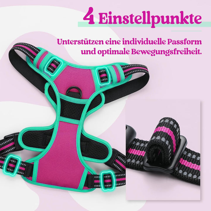 rabbitgoo Hundegeschirr Mittelgrosse Hunde, Anti Zug Geschirr mit Kontrolle, No Pull Verstellbar Hun