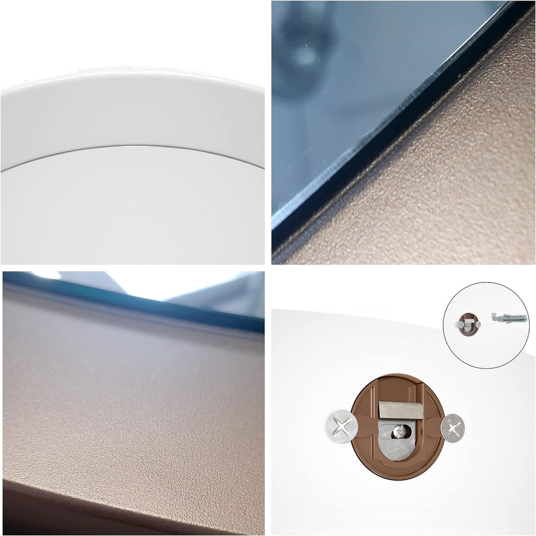 Vladon Spiegel Globe 50 cm, dekorativer runder Wandspiegel für Flur und Wohnzimmer mit MDF-Rahmen in