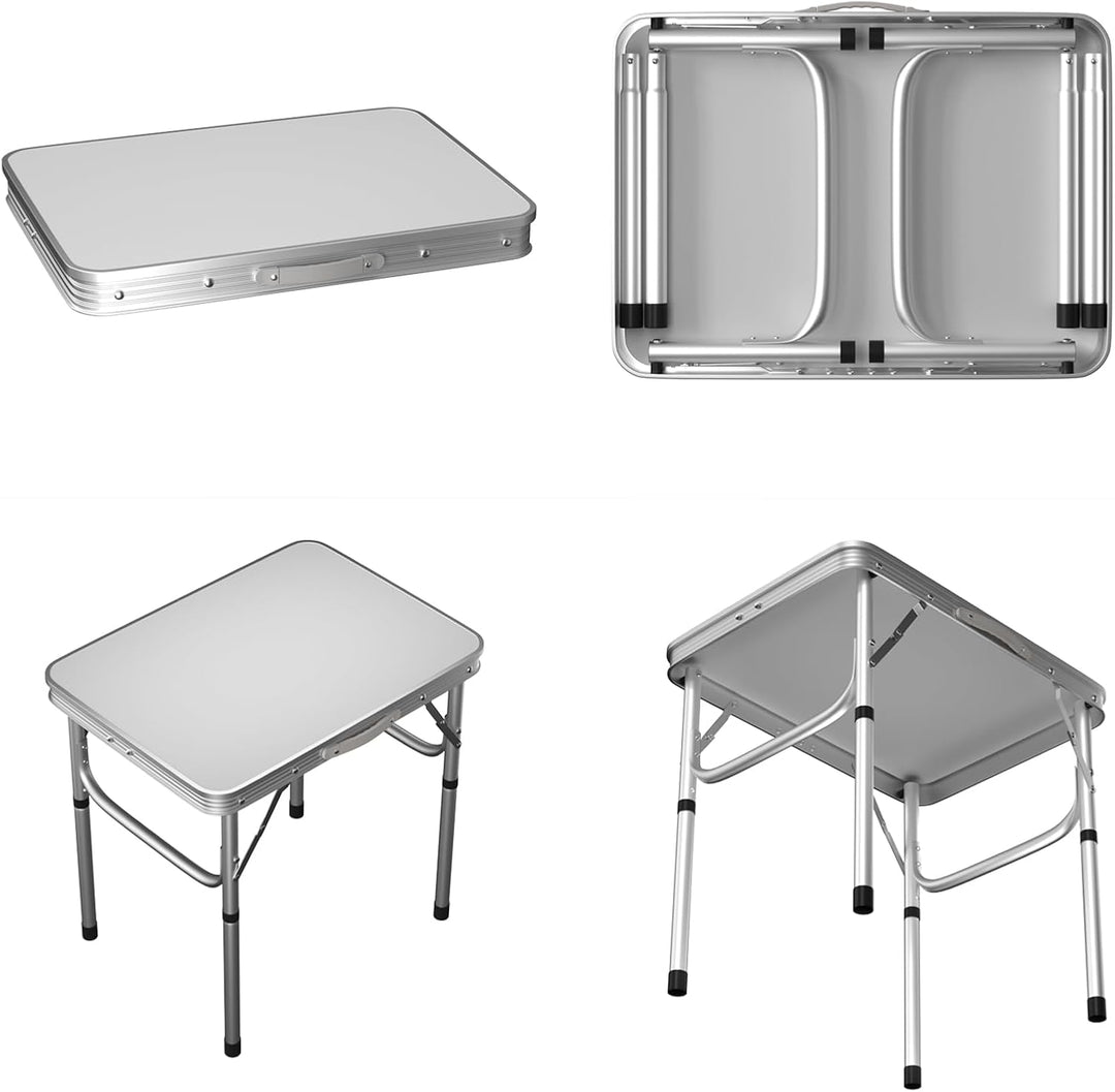 Campingtisch Klapptisch Reisetisch mit Griff, 90x60cm Campingtisch höhenverstellbar 26/56cm, Faltbar