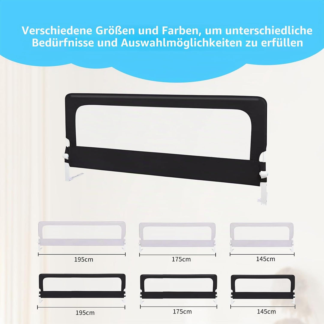 OHMG Bettgeländer,Sicherheitsgitter für Kinder,Sicherheitsgitter für Bett,höhenverstellbar,tragbar,B