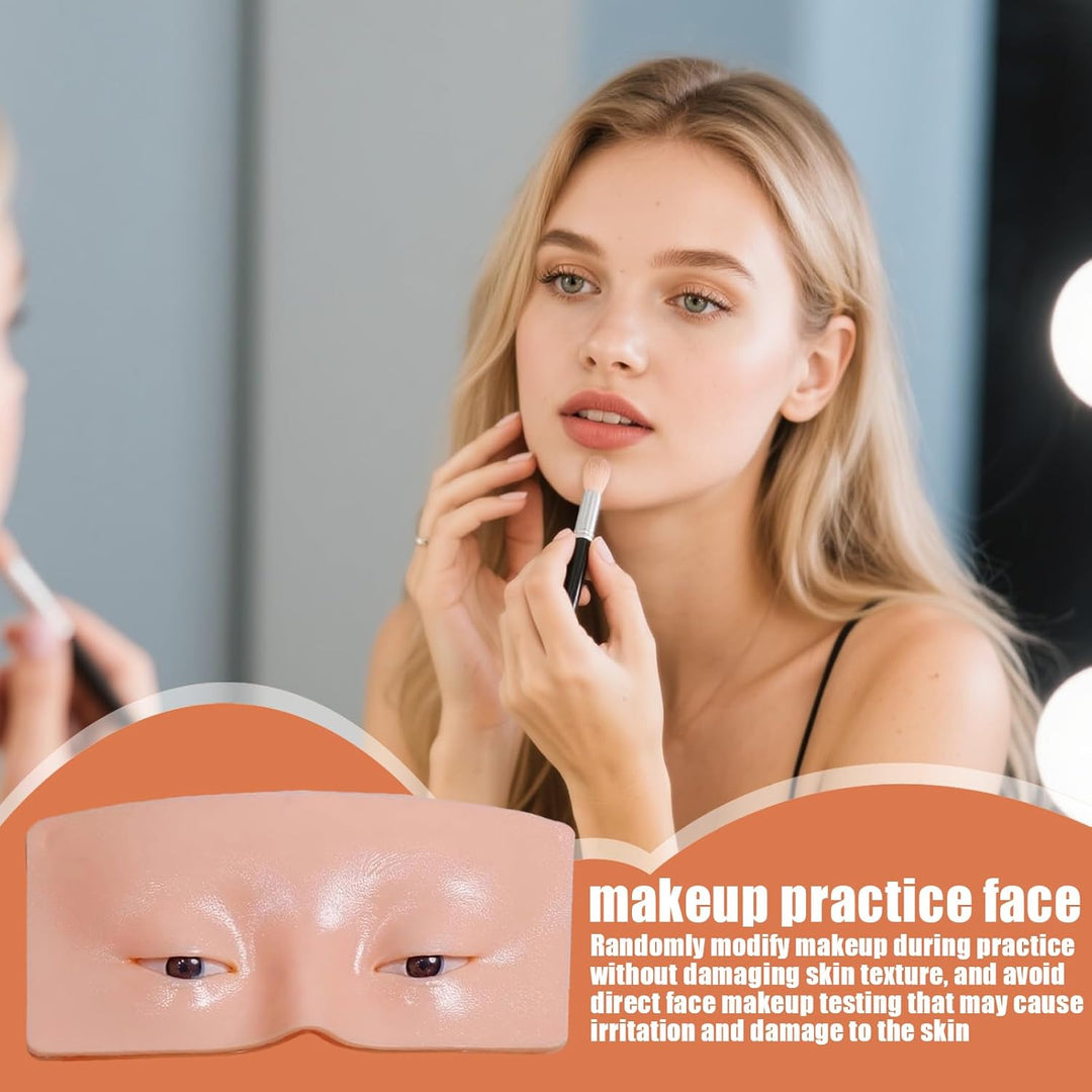 Kixolazr Augen-Make-up-Übungsbrett – realistisches Kosmetik-Make-up-Werkzeug aus Silikon – Augen-Mak