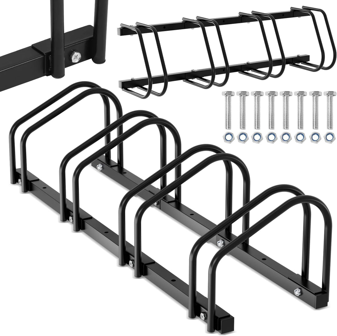 Fahrradständer für 4 Fahrräder, Bodenmontage oder Wandmontage, Mehrfachständer mit 30 cm Radabstand