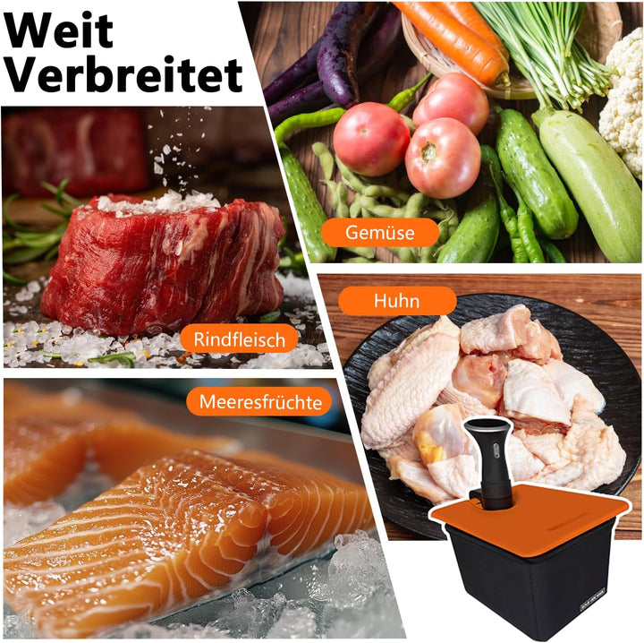 Sous Vide Behälter 12L, Sous Vide Container mit Deckel und Rack ür Sous Vide Stick Garer, Multifunkt