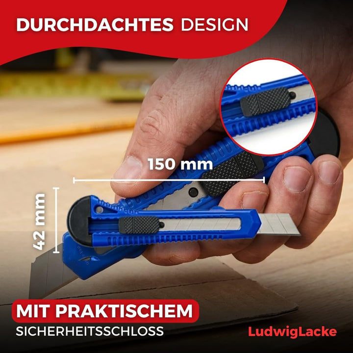 Cuttermesser 100 Stück Profi Teppichmesser Paketmesser18 mm