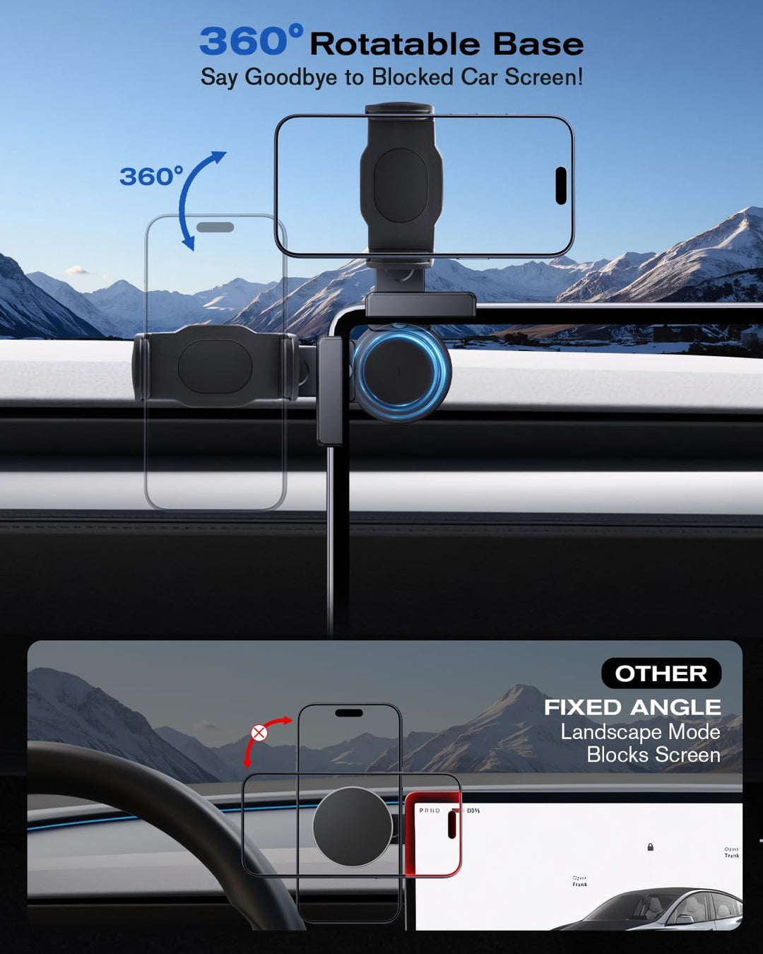 Handyhalterung für VW 12,9 Zoll Display, ID.3, ID.4, ID5, ID.Buzz 2024-2026 Mini Handyhalter für iPh