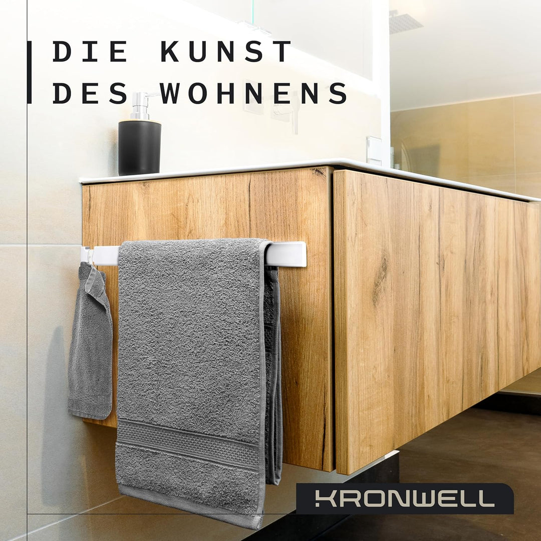 KRONWELL® Handtuchhalter ohne Bohren - Selbstklebende Handtuchhalter für Bad &amp; Küche - Handtuchstang