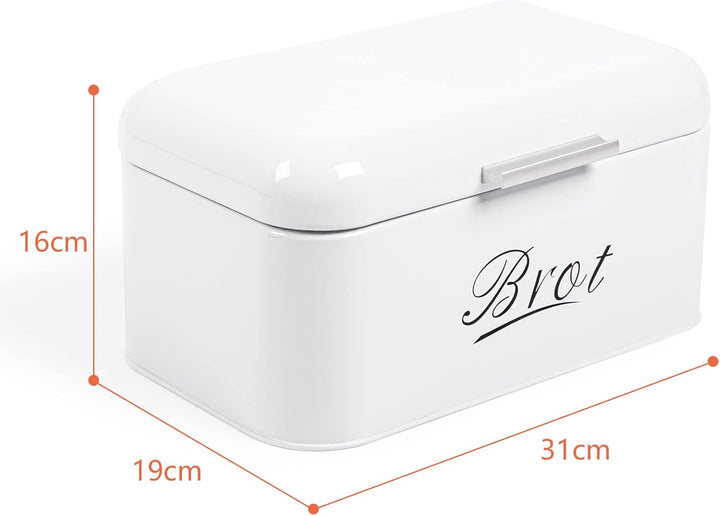 Theo&Cleo Brotkasten mit Deckel, Grosser Knäckebrot Box aus Metall, Brotaufbewahrungsbox Bread box,