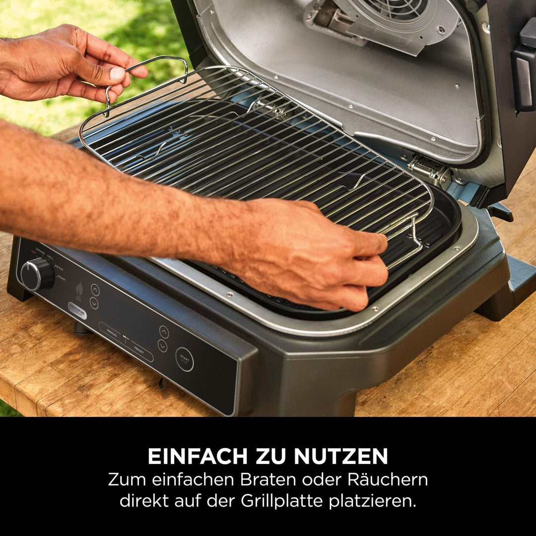 Ninja Woodfire XL Röst- & Räucher-Grillrost, perfekt zum Räuchern grosser Fleischstücke, leicht zu r