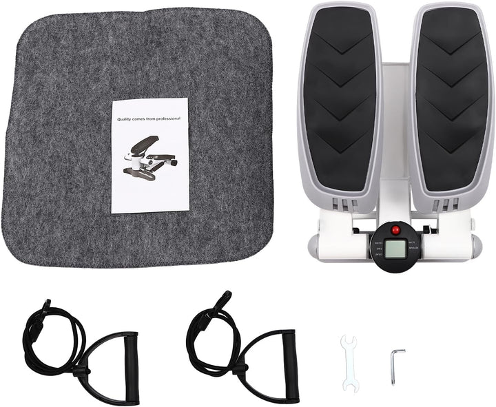 Fitness Stepper, Tragbar Stepper für zuhause, Mini-Stepper mit Widerstandsbänder, Einstellbare Höhe