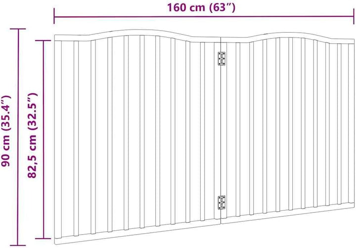 2-TLG. Hundetor faltbar aus Pappelholz 160 cm, freistehend, wetterfest und robust, ideal als Absperr