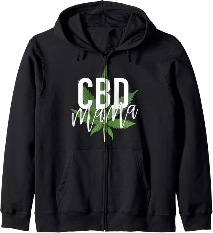 CBD Mama mit Hanfblatt Kapuzenjacke
