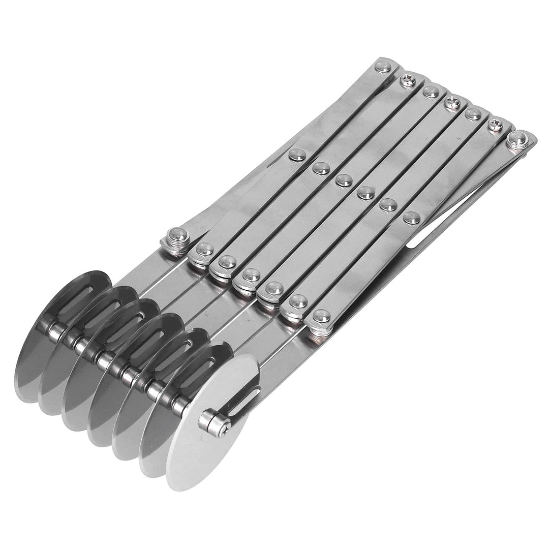 Teigroller, einstellbarer zeitsparender Edelstahl-Gebäckschneider für die Küche(Sieben Rundmesser)