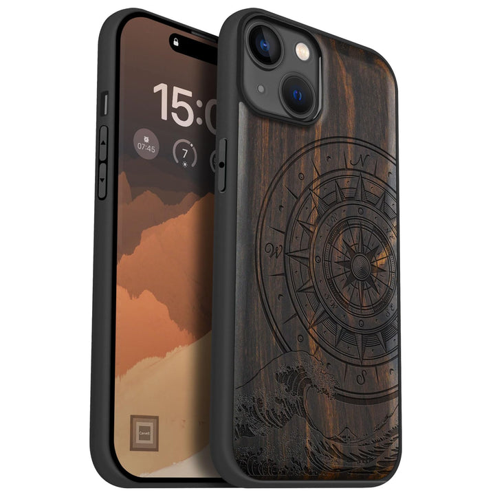 Carveit Holz Handyhülle für iPhone 15 Plus Handyhulle kompatibel mit MagSafe Massivholz für Apple 15