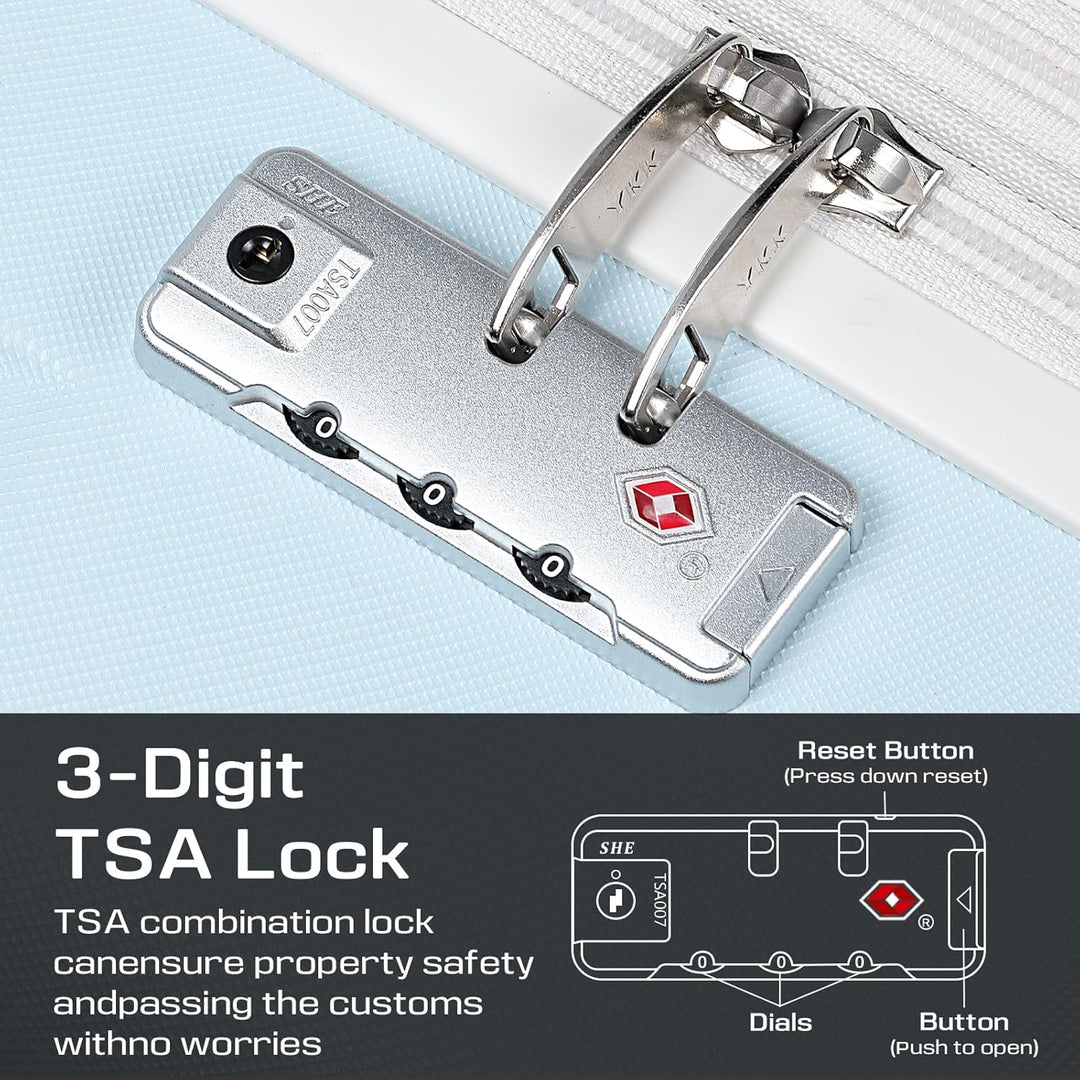 Joyway Kofferset 5tlg von ABS Hartschalen Erweiterbar Trolley Kofferset mit 4 Rollen und TSA-Schloss