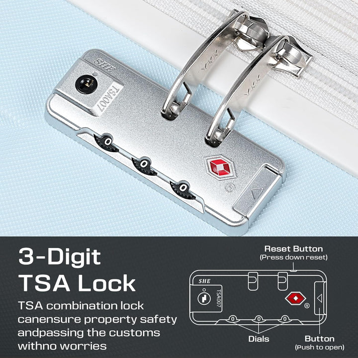 Joyway Kofferset 5tlg von ABS Hartschalen Erweiterbar Trolley Kofferset mit 4 Rollen und TSA-Schloss