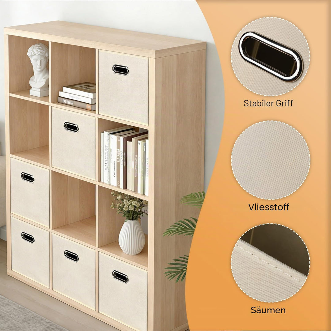 Kongming Kallax Einsatz 6er Set Aufbewahrungsbox Stoff mit Griff Faltbar Aufbewahrungsbox 28x28x28 c