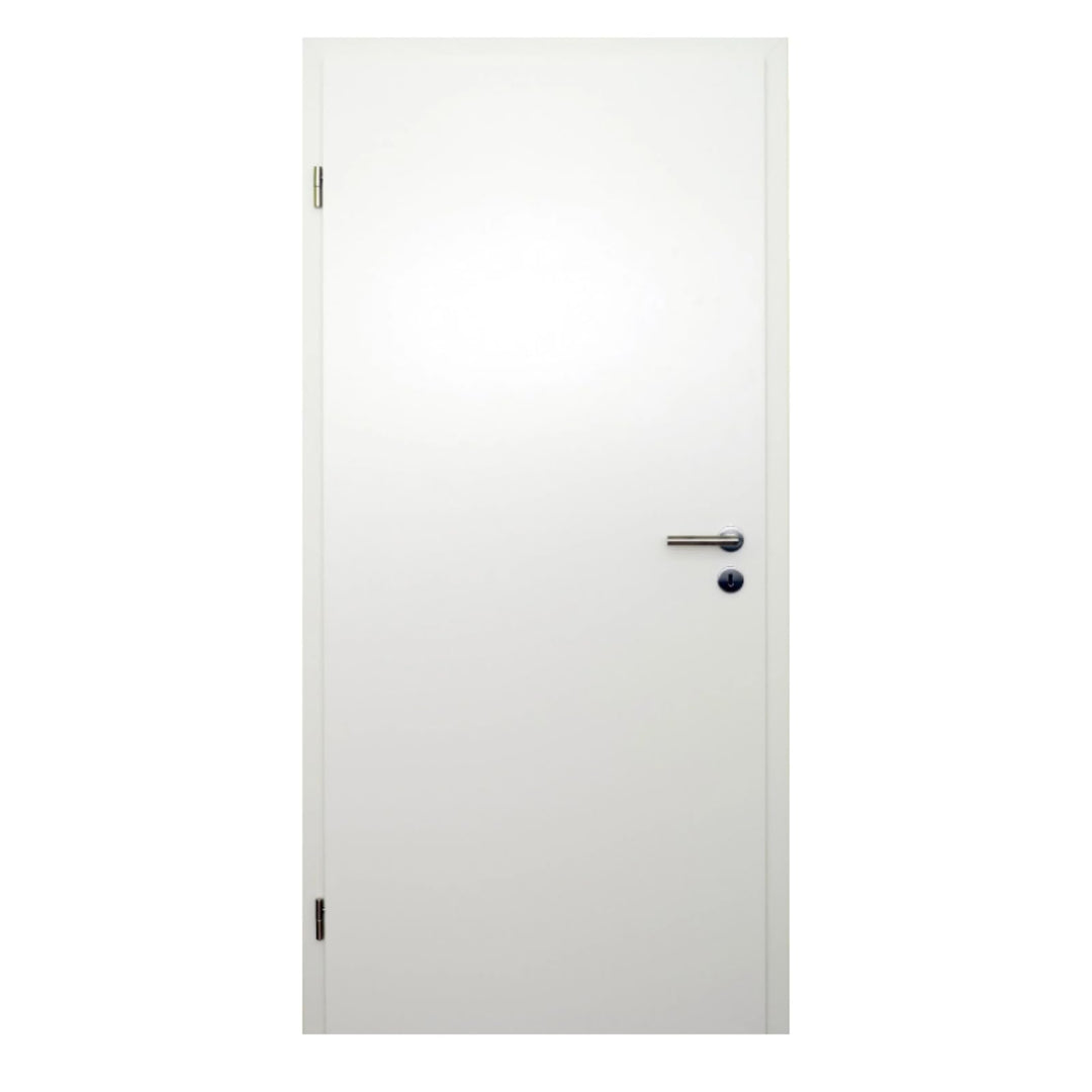HORI® Zimmertür Komplettset mit Zarge und Türdrücker I Innentür CPL Weiss I Höhe 198,5 cm I Anschlag
