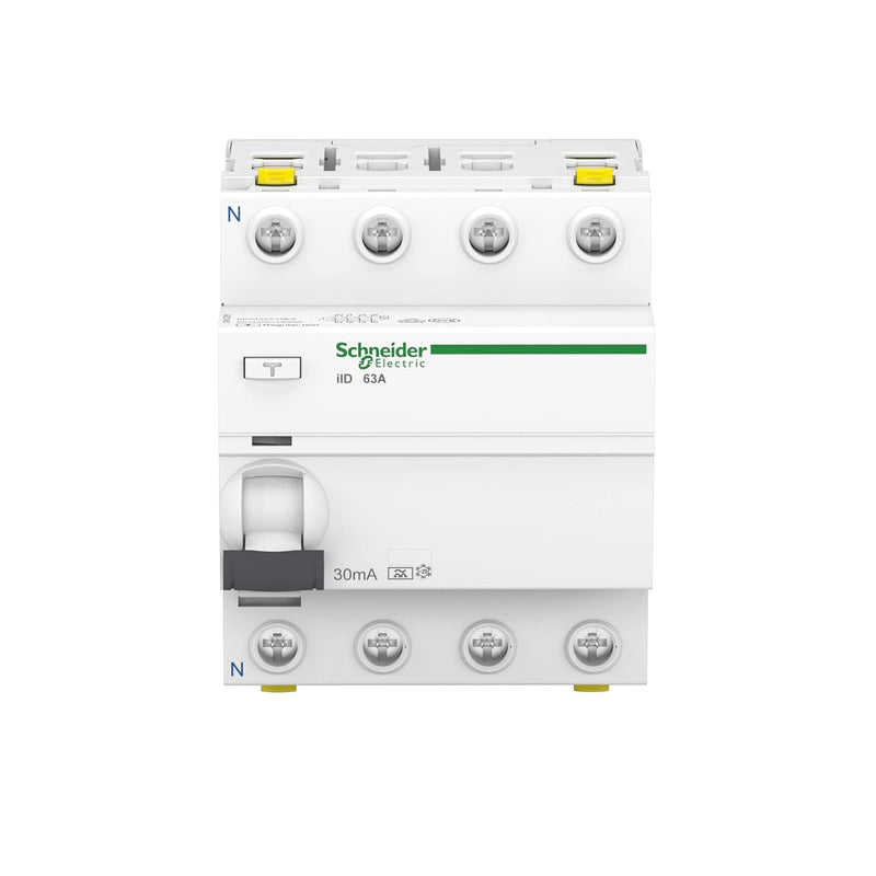 Schneider Electric Fehlerstrom-Schutzschalter FI SCHALTER ACTI9 IID 4P 63A 30MA TYP A, A9Z1463 4-Pol