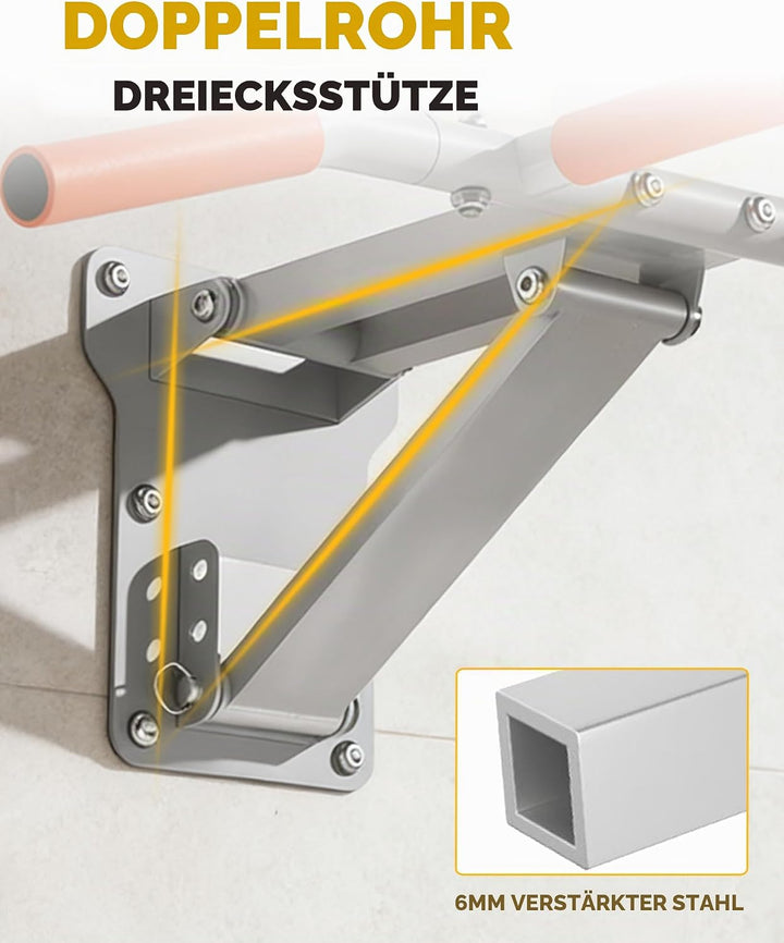 GuuG Klimmzugstange Wand Pull Up Bar: Pullup Wall Wandmontage Verstellbare Klimmzug Stange Multifunk