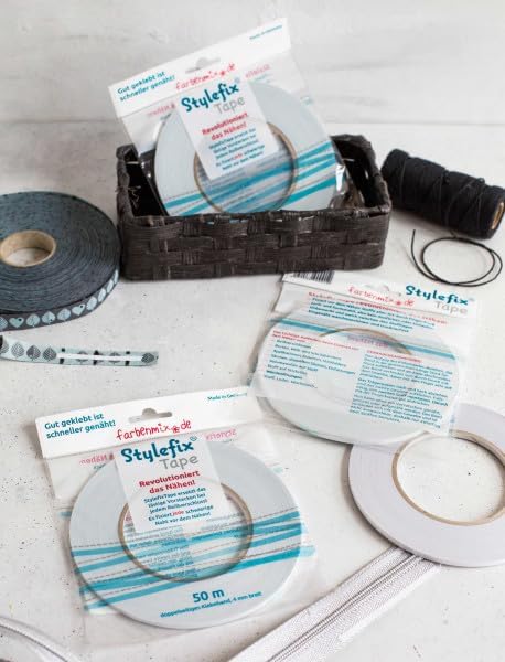 Farbenmix.de 3X 3er Pack STYLEFIX doppelseitiges Klebeband (1Rolle = 50m, ca. 4mm breit)