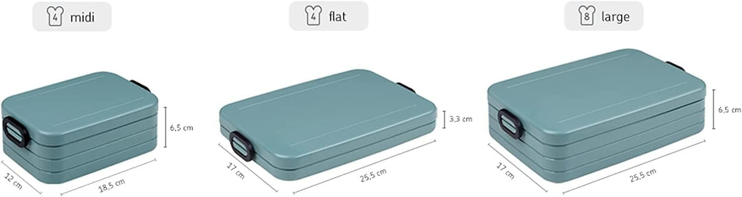 Mepal Brotdose Large – Brotdose To Go - Lunchbox für 4 Sandwiches oder 8 Brotscheiben - Meal Prep Bo