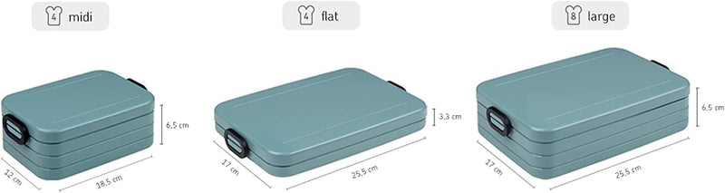Mepal Brotdose Large – Brotdose To Go - Lunchbox für 4 Sandwiches oder 8 Brotscheiben - Meal Prep Bo