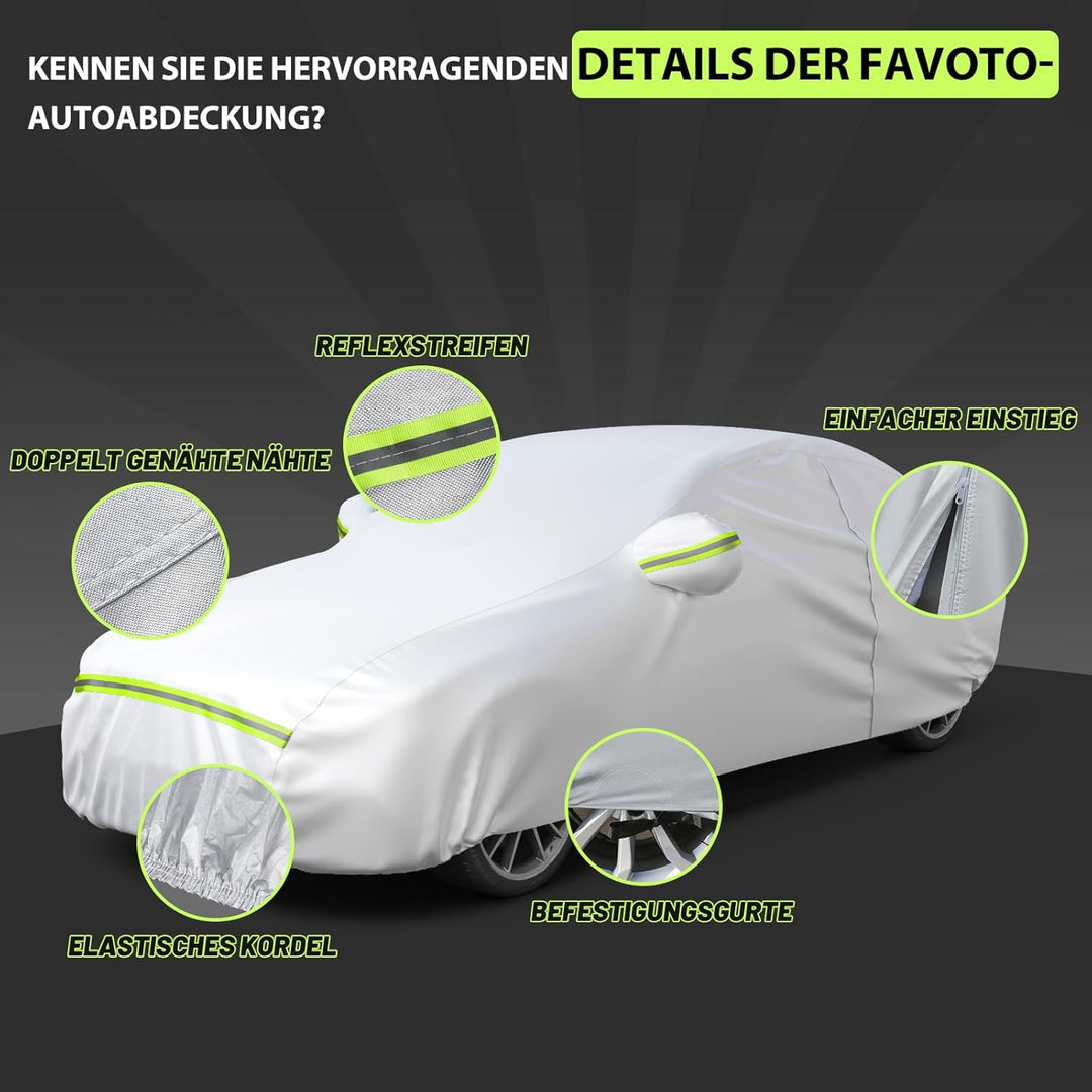 Favoto Autoabdeckung Vollgarage Auto Abdeckplane Staubdicht Wasserdicht Autohülle Autoplane Car Cove
