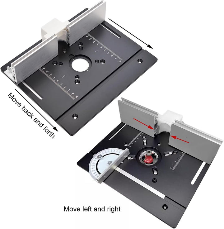 Set mit 3 Frästisch Einlegeplatten, Aluminiumlegierung, Frästisch Einlegeplatte für Oberfräsen, Rout