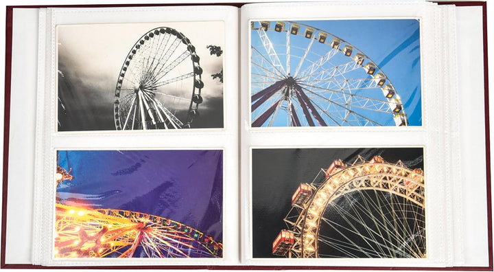 Arpan AL-9800 Fotoalbum mit 200 Taschen, 15 x 10 cm, Burgunderrot 18 x 5 x 23 cm Burgunderfarben, 18