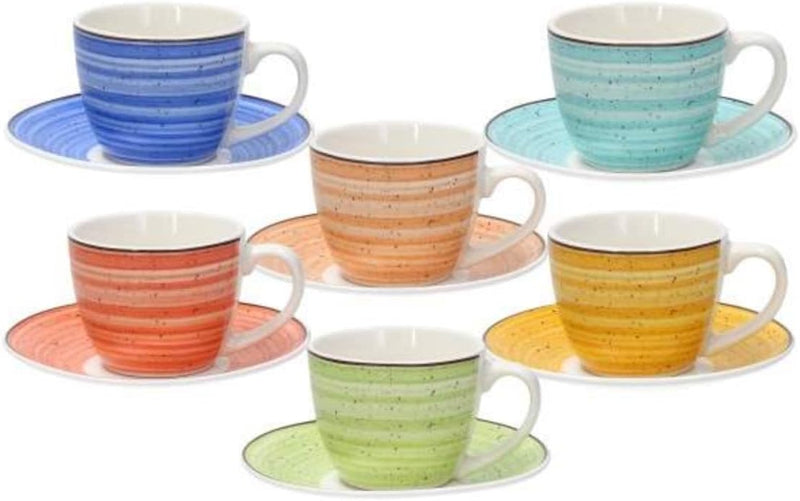 SET 6 COFFEE CUP&SAUCER KALEIDO