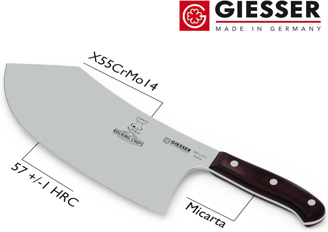 GIESSER seit 1776 - Made in Germany - Hackbeil 22 cm Rocking Chefs, PremiumCut Butcher No 1, Chinesi