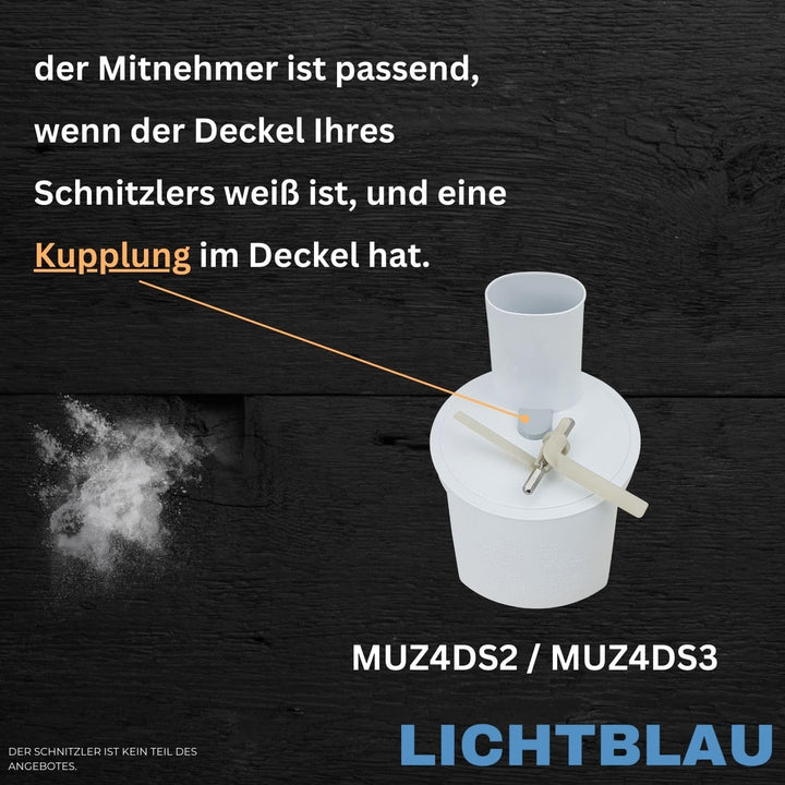 LICHTBLAU 2er Set Mitnehmer für Bosch Küchenmaschine MUM4 & MUM8 I Durchlaufschnitzler Ersatzteil pa