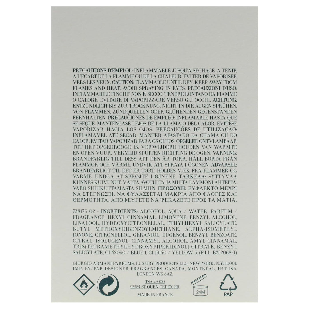 Giorgio Armani - Damen Eau de Toilette Acqua Di Giò, 100 ml Pfingstrose, Ananas, Vodka, Parmaveilche