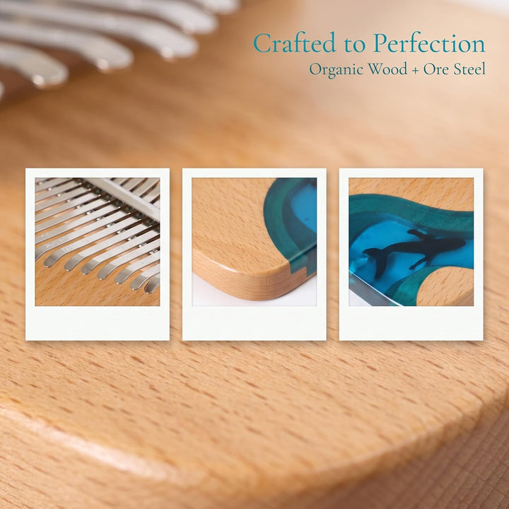 Musfunny Kalimba Daumenklavier 17 Schlüssel: Fingerklaviere Holz Mit Lehrmaterial Stimmhammer- Thumb