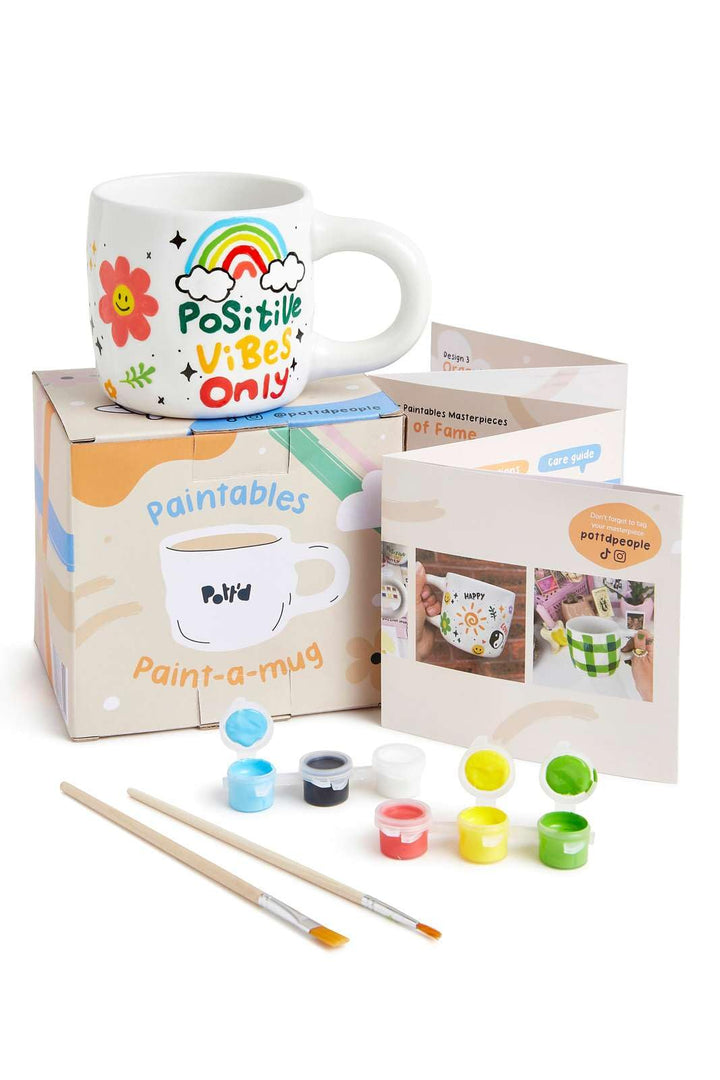 Pott'd Paintables Tasse Malset Einzel- oder Doppel-Keramik-Malset für Erwachsene Keramik Malset enth
