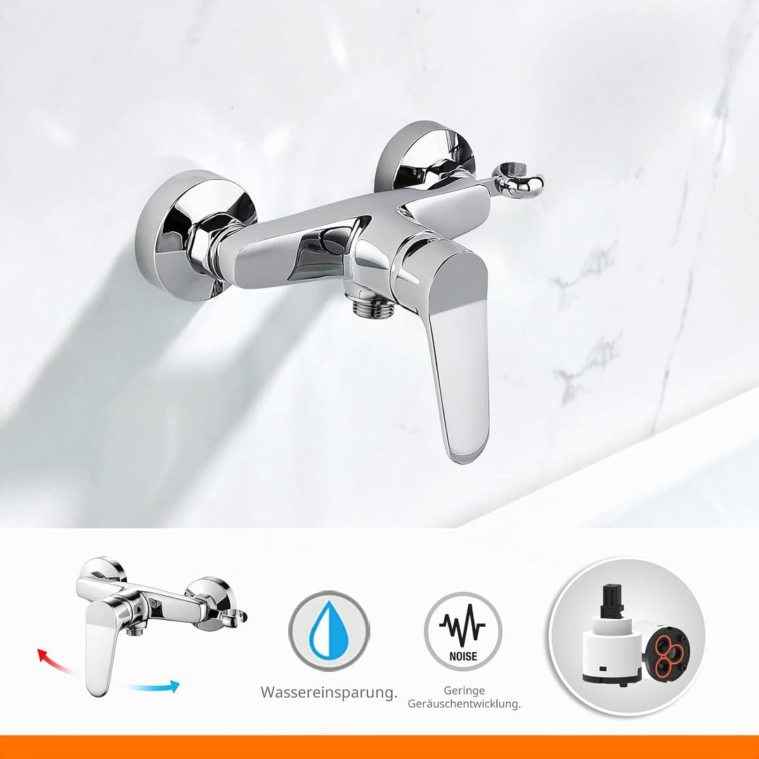 Ibergrif Duscharmatur, Einhand-Brausebatterie, Wandmontage, Wasserhahn Dusche Einhebelmischer, mit D