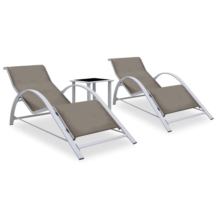 vidaXL 2X Sonnenliege mit Tisch Gartenliege Relaxliege Liege Gartenmöbel Liegestuhl Strandliege Frei