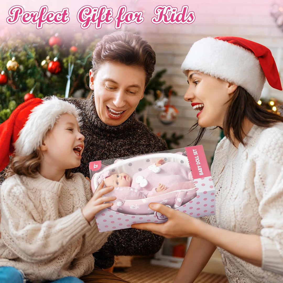 Puppenzubehör Puppen Zubehör mit Puppenbett Puppenwindeln für 30cm Puppen, Tragbares , Geschenk für