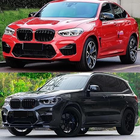 YIUBCZOQI G01 Kühlergrill für BMW X3 G01 2018-2021 X4 G02 2019-2021 Nieren Doppelsteg Sport Glanz Sc