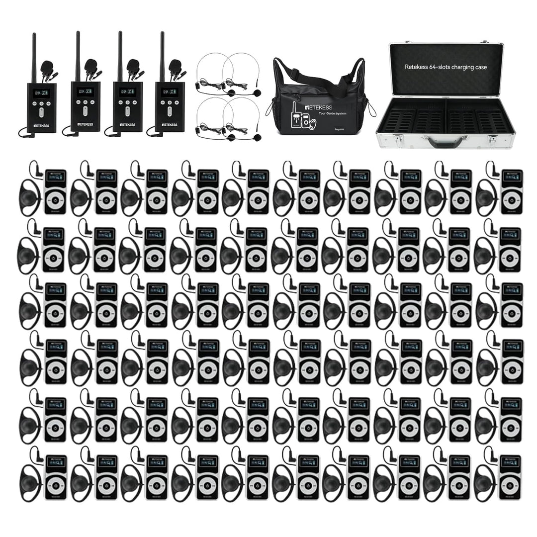 Retekess T130P (T130 3rd) Kabelloses Tour Guide System, Verbesserte Geräuschreduzierung, 160m, Typ-C